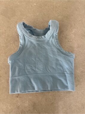 Alo Light Blue Cropped Tank Top - Size M